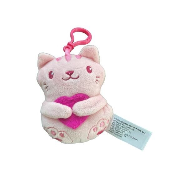 Pink Heart Sloth Plush Backpack Buddy Bag Clip Keychain - Picture 1 of 2
